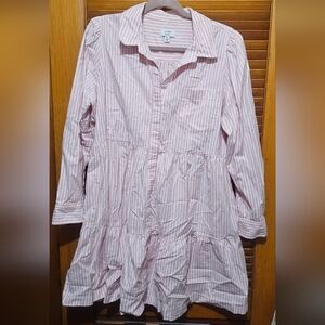 Crown & Ivy Pink and White Striped Dress